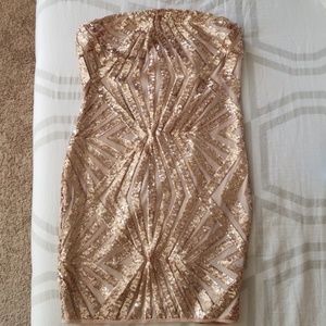Gold sequined dress